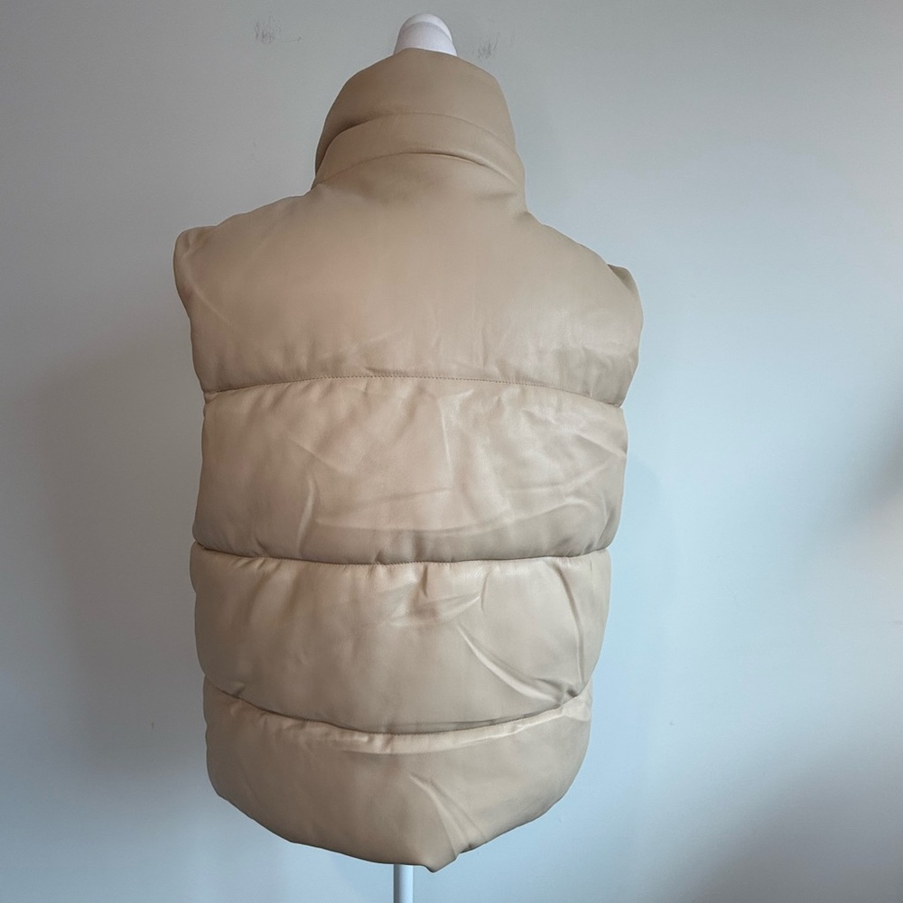 Apparis Rocky Vegan Leather Cream Puffer Vest - Picture 3 of 3